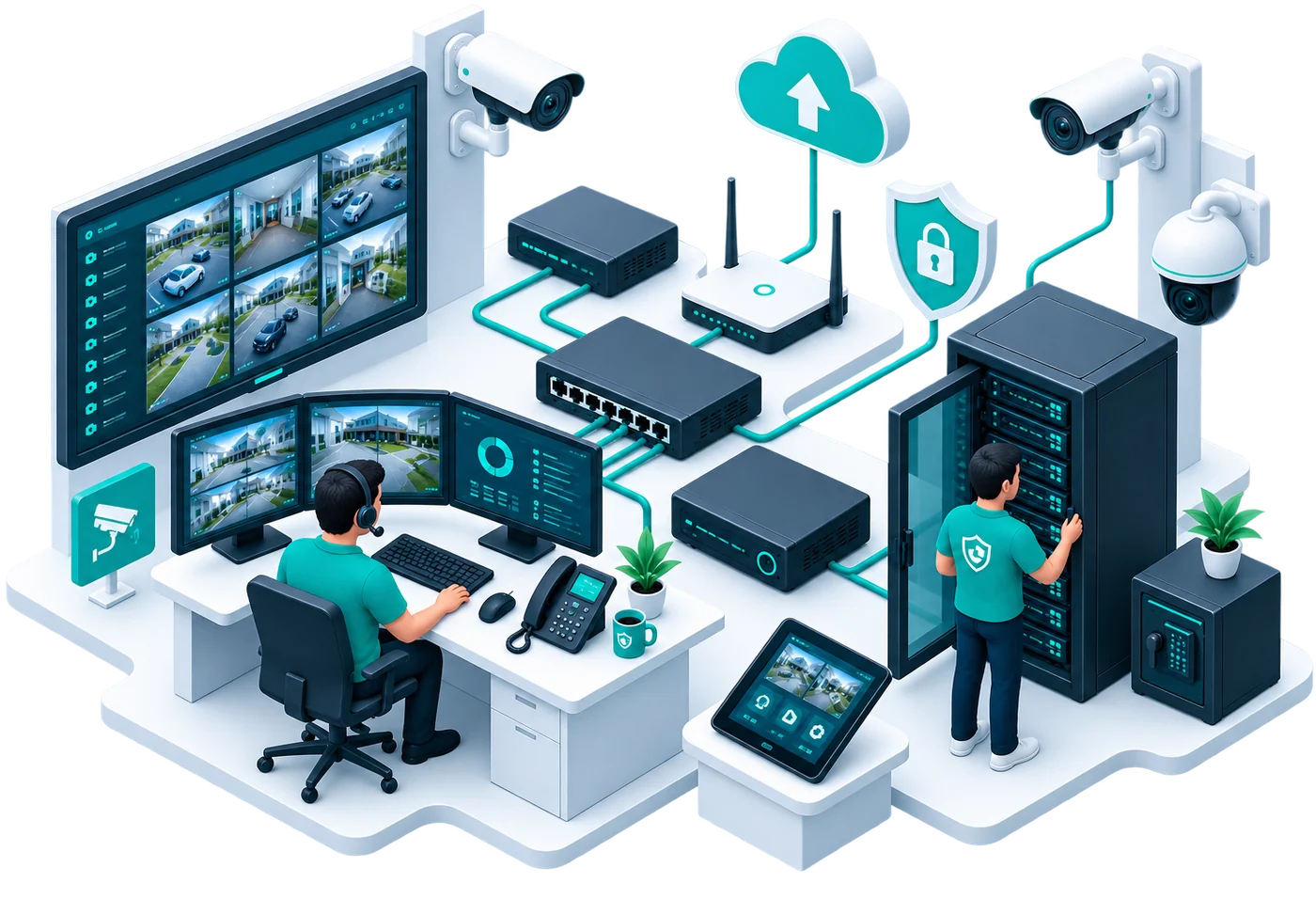 Caméras de vidéosurveillance et enregistreur